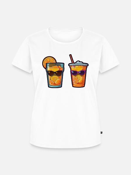 Sunny Sips - Frauen Premium Bio T-Shirt - Weiß
