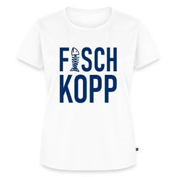 Fischkopp Fisch Fischkopf Küste Angler Fischer - Frauen Premium Bio T-Shirt - Weiß - Vorne - AI Model Female 172 dark (172cm)