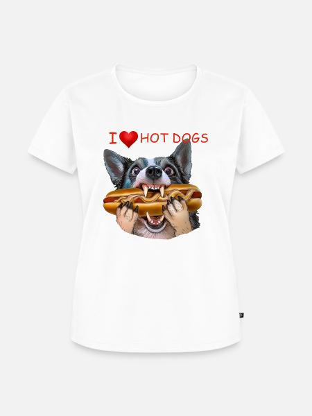 Hot Dog - Frauen Premium Bio T-Shirt - Weiß