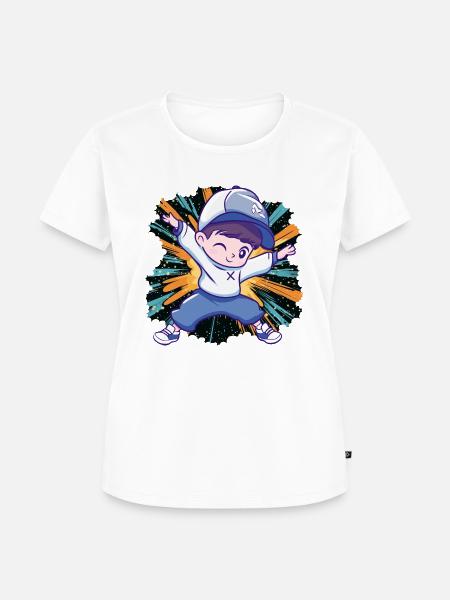 Breakdance Boombox - Frauen Premium Bio T-Shirt - Weiß