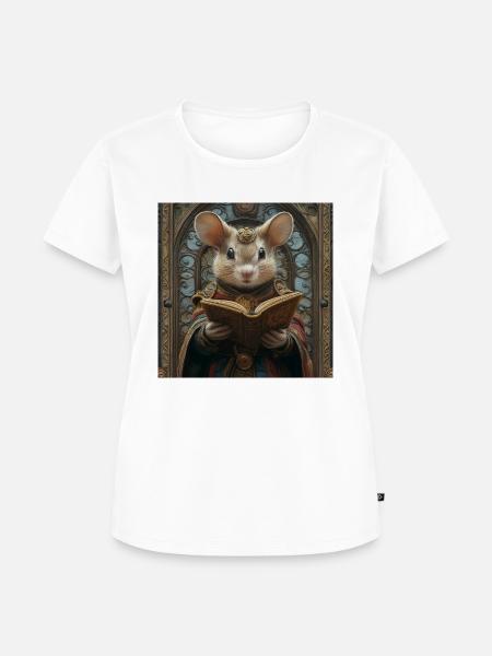 Lustige Mittelalter Maus - Frauen Premium Bio T-Shirt - Weiß