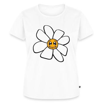 Petit drôle de fleur heureuse visage dessin animé - T-shirt Premium bio Femme - blanc - Devant - AI Model Female 172 dark (172cm)