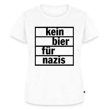 kein bier für nazis - Frauen Premium Bio T-Shirt - Weiß - Vorne - AI Model Female 172 dark (172cm)