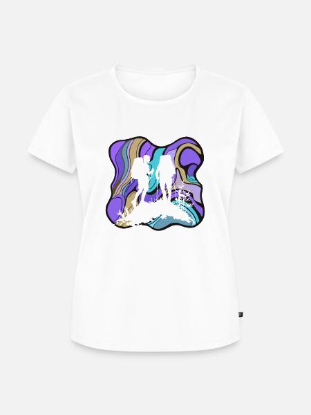 Wanderer Trekker Bergsteigen - Frauen Premium Bio T-Shirt - Weiß