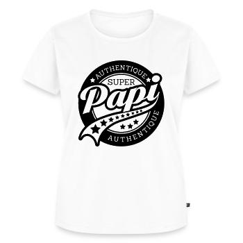authentique super papi - T-shirt Premium bio Femme - blanc - Devant - AI Model Female 172 dark (172cm)