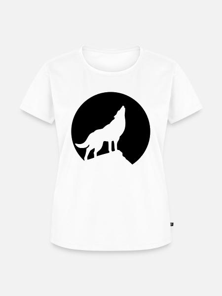 Wolf im Mondlicht - Frauen Premium Bio T-Shirt - Weiß