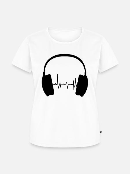 Headphone and Beat - Frauen Premium Bio T-Shirt - Weiß