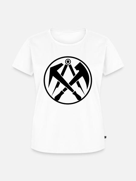 Dachdecker Logo - Frauen Premium Bio T-Shirt - Weiß