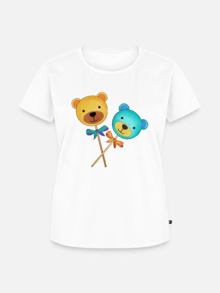 Lollis Dauerlutscher-Bärchen - Frauen Premium Bio T-Shirt - Weiß