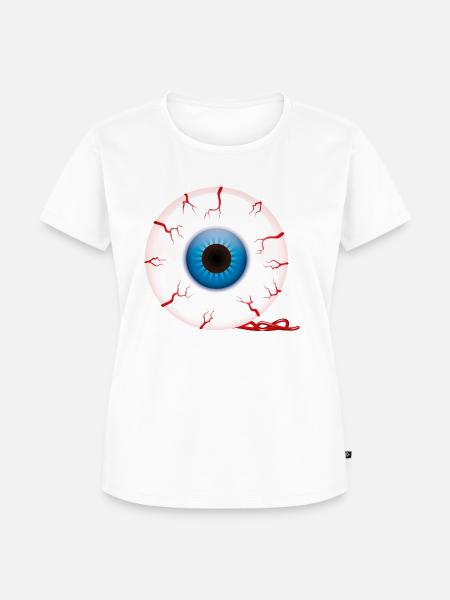 Smiley Halloween Eye - Frauen Premium Bio T-Shirt - Weiß