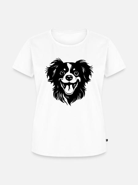 Glücklicher Welpe - Frauen Premium Bio T-Shirt - Weiß