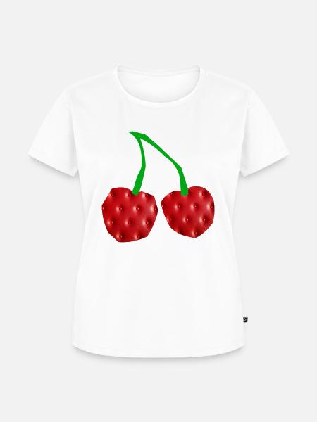 Rote Kirschen - Frauen Premium Bio T-Shirt - Weiß