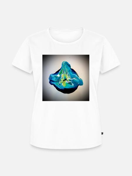 Acryl Pouring Fisch - Frauen Premium Bio T-Shirt - Weiß