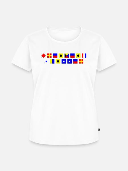 Freizeit Skipper im Flaggenalphabet - Frauen Premium Bio T-Shirt - Weiß