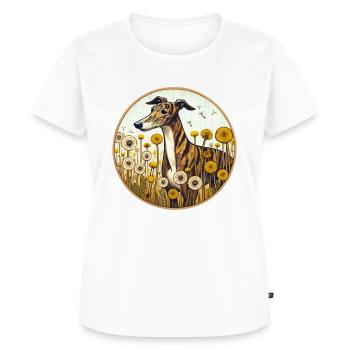Gestromter Windhund - Frauen Premium Bio T-Shirt - Weiß - Vorne - AI Model Female 172 dark (172cm)