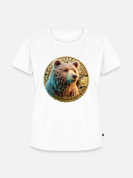 BTC Bär Bearish - Frauen Premium Bio T-Shirt - Weiß