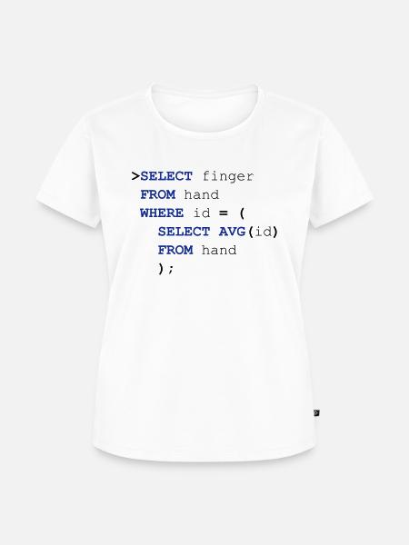 SQL finger - Frauen Premium Bio T-Shirt - Weiß