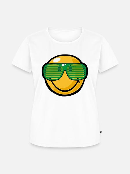 Smiley Sunglasses - Frauen Premium Bio T-Shirt - Weiß