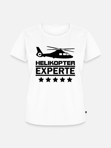 helikopter experte - Frauen Premium Bio T-Shirt - Weiß