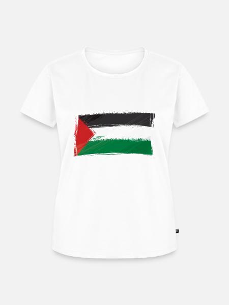 PALESTINE PALESTINE PALESTINE - Frauen Premium Bio T-Shirt - Weiß