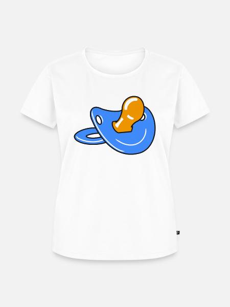 Schnuller blau - Frauen Premium Bio T-Shirt - Weiß