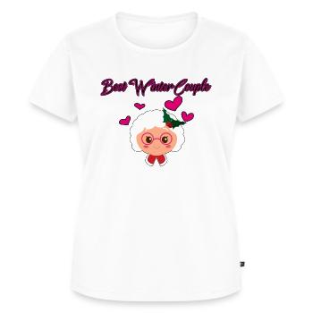 Couple d’hiver - T-shirt Premium bio Femme - blanc - Devant - AI Model Female 172 dark (172cm)