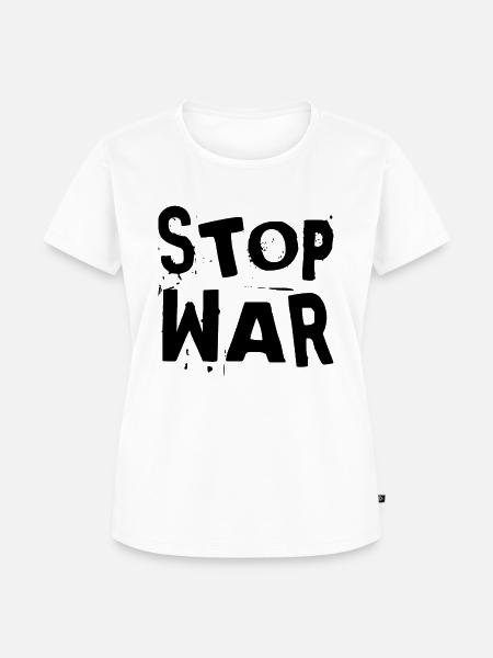 Stop War - Frauen Premium Bio T-Shirt - Weiß