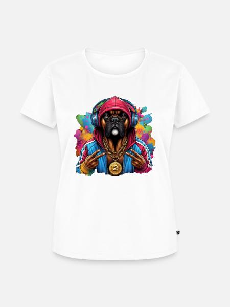 Boxer Hund Kunst - Frauen Premium Bio T-Shirt - Weiß
