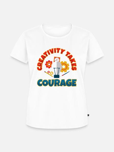 Creativity Takes Courage - Frauen Premium Bio T-Shirt - Weiß