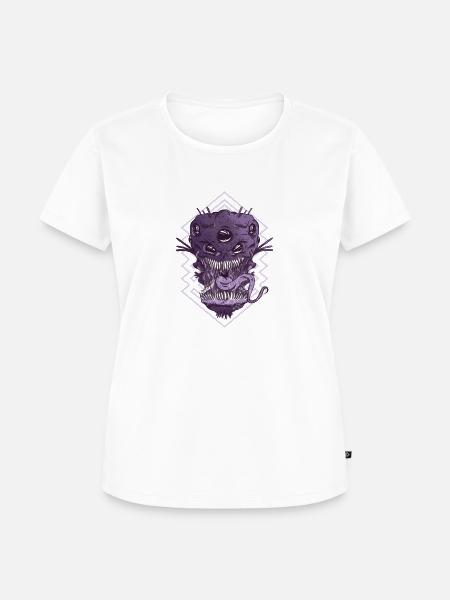 Alien Kopf Monster - Frauen Premium Bio T-Shirt - Weiß