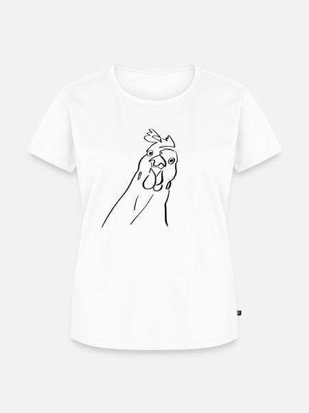 guckendes Huhn - Frauen Premium Bio T-Shirt - Weiß