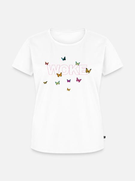 Selbstironischer Spruch: WOKE - Frauen Premium Bio T-Shirt - Weiß