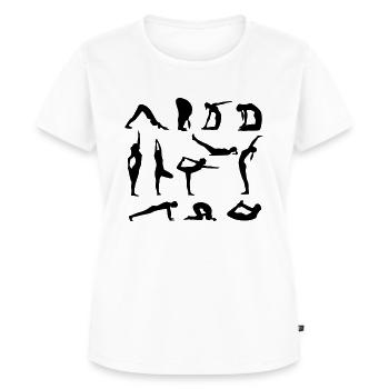 yoga figuren - Frauen Premium Bio T-Shirt - Weiß - Vorne - AI Model Female 172 dark (172cm)