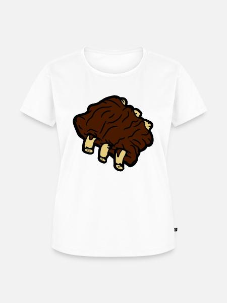 rippchen rippen fleisch grillen - Frauen Premium Bio T-Shirt - Weiß