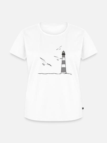 Leuchtturm, Möwen - Frauen Premium Bio T-Shirt - Weiß