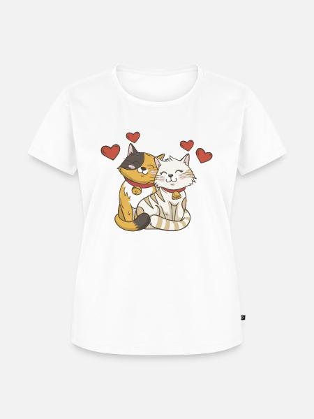 Katzenliebe - Frauen Premium Bio T-Shirt - Weiß