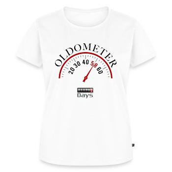 Oldometer 58. Geburtstag - Frauen Premium Bio T-Shirt - Weiß - Vorne - AI Model Female 172 dark (172cm)