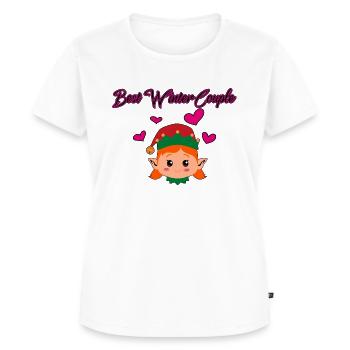 Couple d’hiver - T-shirt Premium bio Femme - blanc - Devant - AI Model Female 172 dark (172cm)
