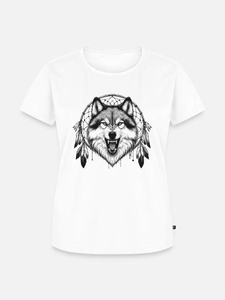 Winning Wolf Catches Dreams - Frauen Premium Bio T-Shirt - Weiß