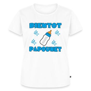 BIENTOT PAPOUNET - T-shirt Premium bio Femme - blanc - Devant - AI Model Female 172 dark (172cm)
