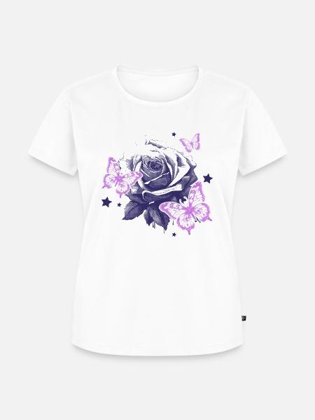 Purple Rose - Frauen Premium Bio T-Shirt - Weiß