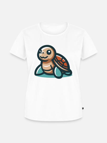 Lächelnde Schildkröte - Frauen Premium Bio T-Shirt - Weiß