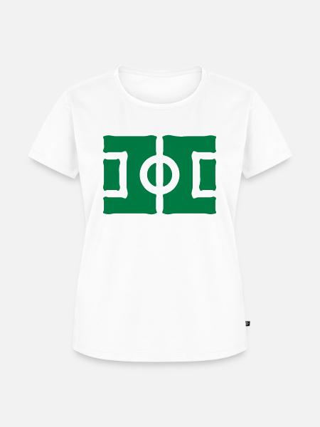 Fussballfeld - Frauen Premium Bio T-Shirt - Weiß