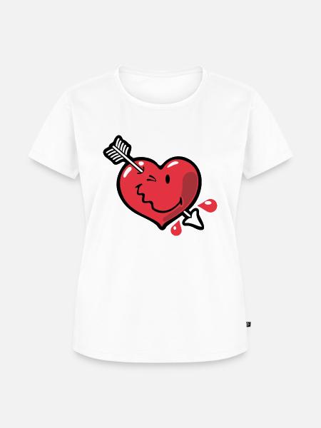 Smiley Heart - Frauen Premium Bio T-Shirt - Weiß