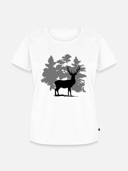 Hirsch - Deer - Frauen Premium Bio T-Shirt - Weiß