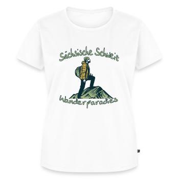 Wanderparadies Sächsische Schweiz - Frauen Premium Bio T-Shirt - Weiß - Vorne - AI Model Female 172 dark (172cm)