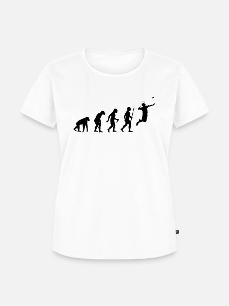 Badminton Evolution - Frauen Premium Bio T-Shirt - Weiß