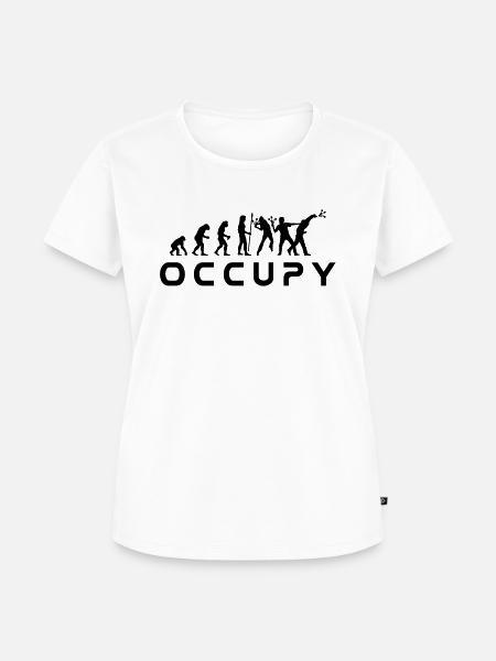 evolution_occupy - Frauen Premium Bio T-Shirt - Weiß