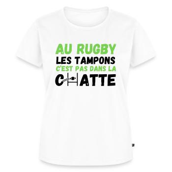 AU RUGBY LES TAMPONS ... - T-shirt Premium bio Femme - blanc - Devant - AI Model Female 172 dark (172cm)