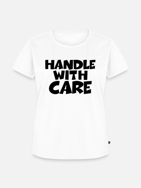 Handle with care - Frauen Premium Bio T-Shirt - Weiß